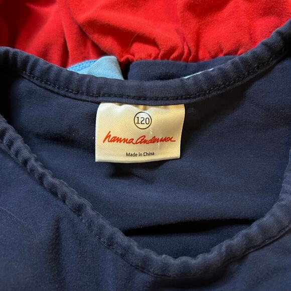 Hanna Andersson Tiered Ruffle Knit Rainbow Play Dress Size 120 (6/7) Colorblock - Picture 2 of 4